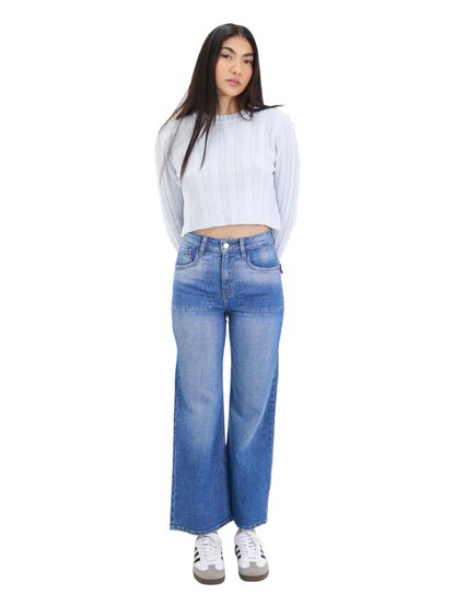 Jeans Wide-Tiro Alto