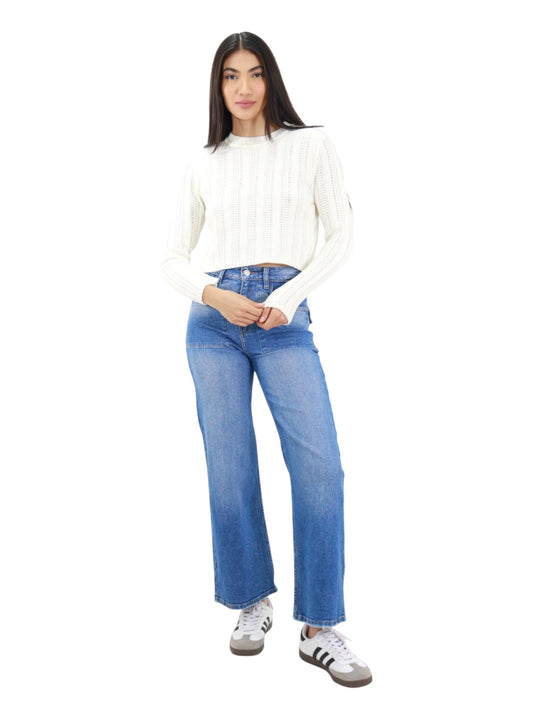 Jeans Wide-Tiro Alto