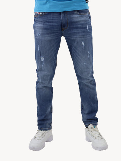 Jeans skinny de color azul medio con destrucción (NUEVA TEMPORADA)