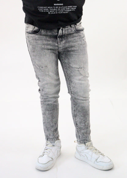 Jeans skinny de color gris con snow wash (NUEVA TEMPORADA)