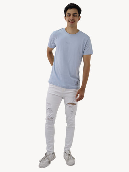 Jeans skinny de color blanco con destrucción (NUEVA TEMPORADA)