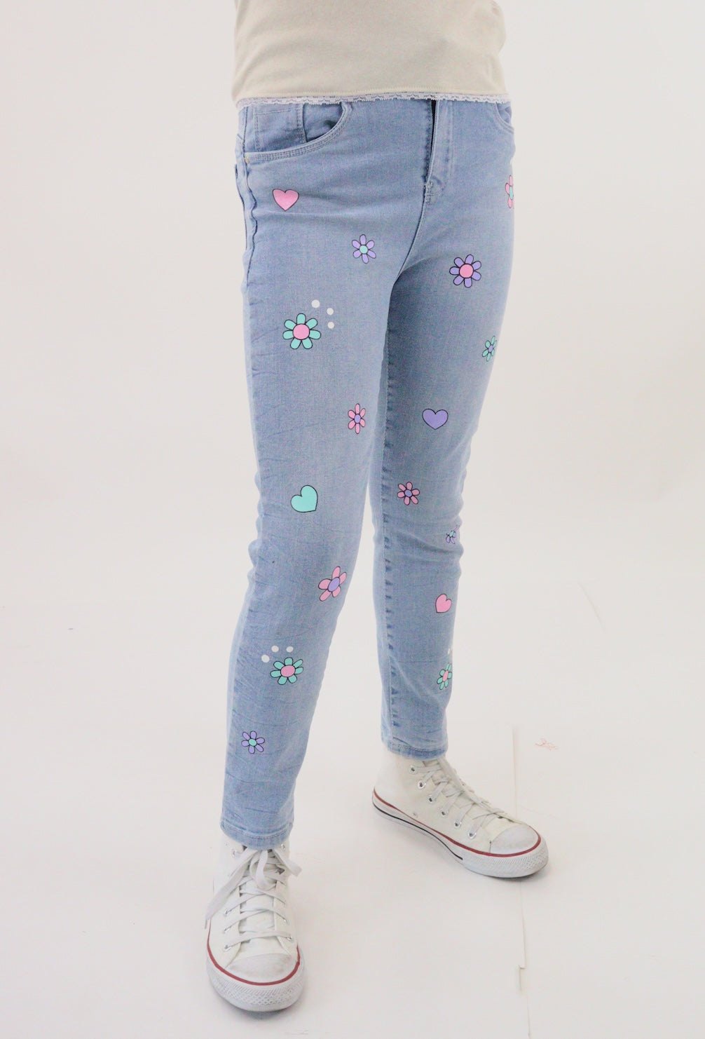 Jeans mom clasic con estampado floral (NUEVA TEMPORADA)