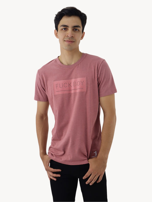 Playera manga corta de color rosa palo con estampado (NUEVA TEMPORADA)