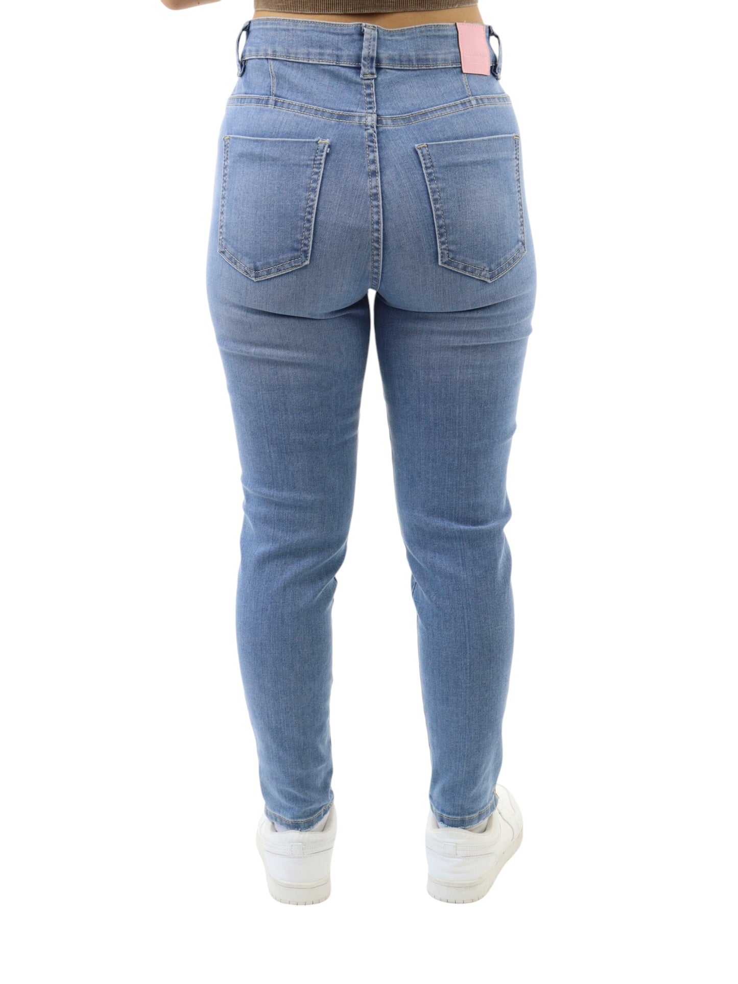 Jeans skinny lavado azul medio