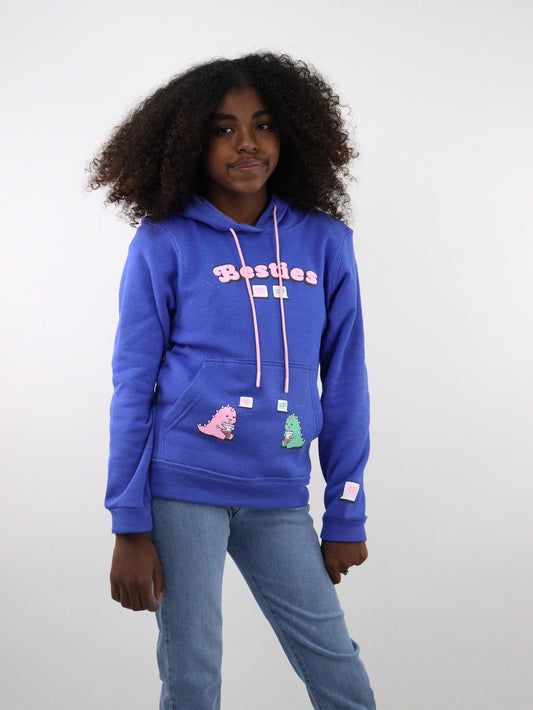 Sudadera con capucha de color azul con estampado (NUEVA TEMPORADA)