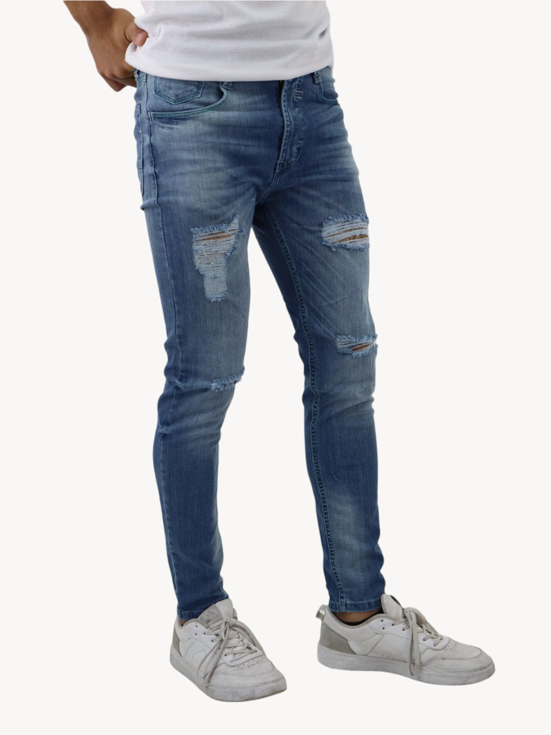 Jeans skinny deslavado con destrucción (NUEVA TEMPORADA)