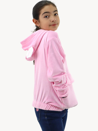 Sudadera rosa con capucha
