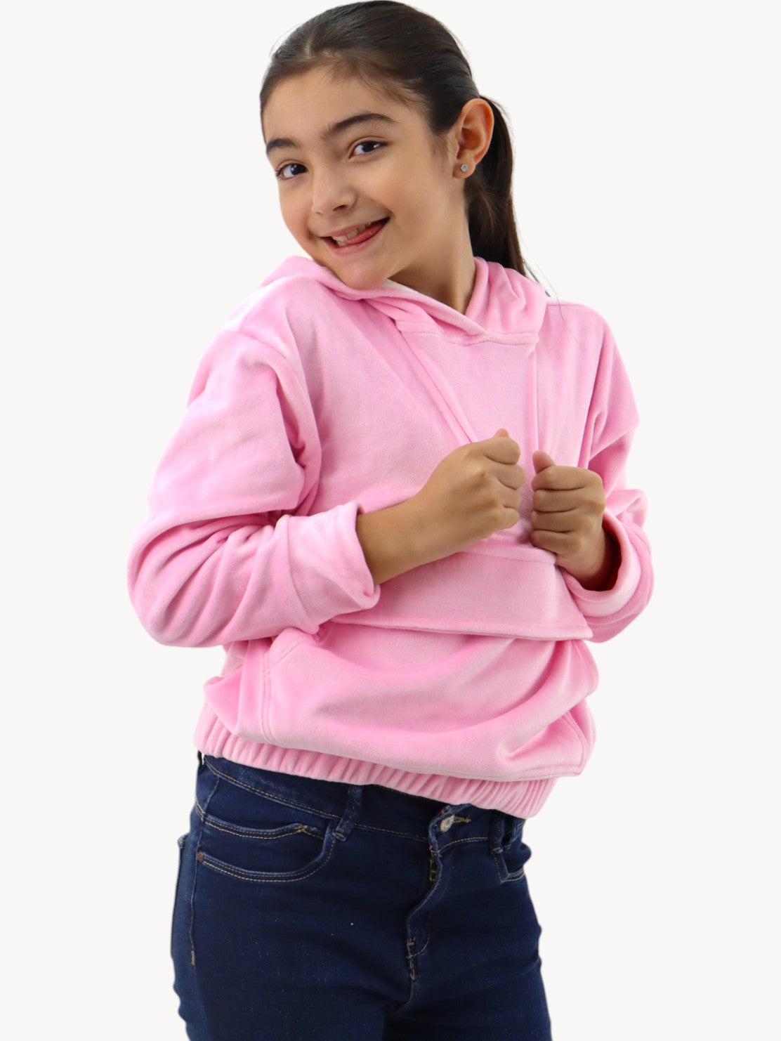 Sudadera rosa con capucha