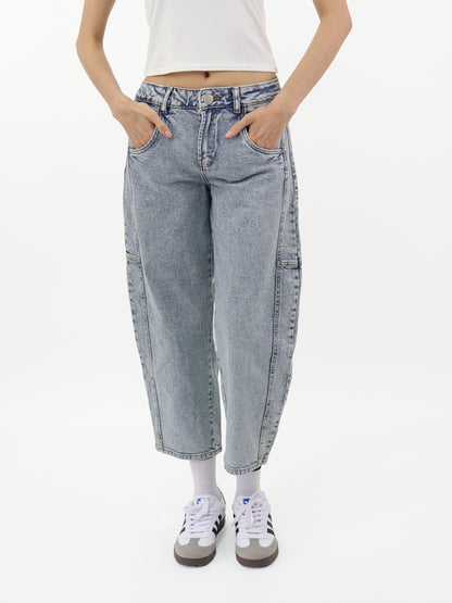 Jeans Barrel-Tiro Medio