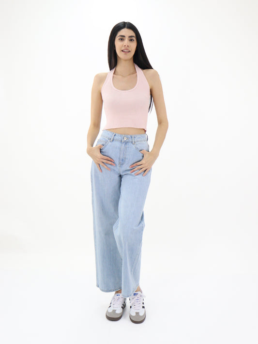 Jeans Wide-Tiro Alto