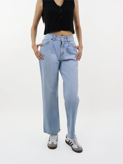 Jeans Baggy-Tiro Alto
