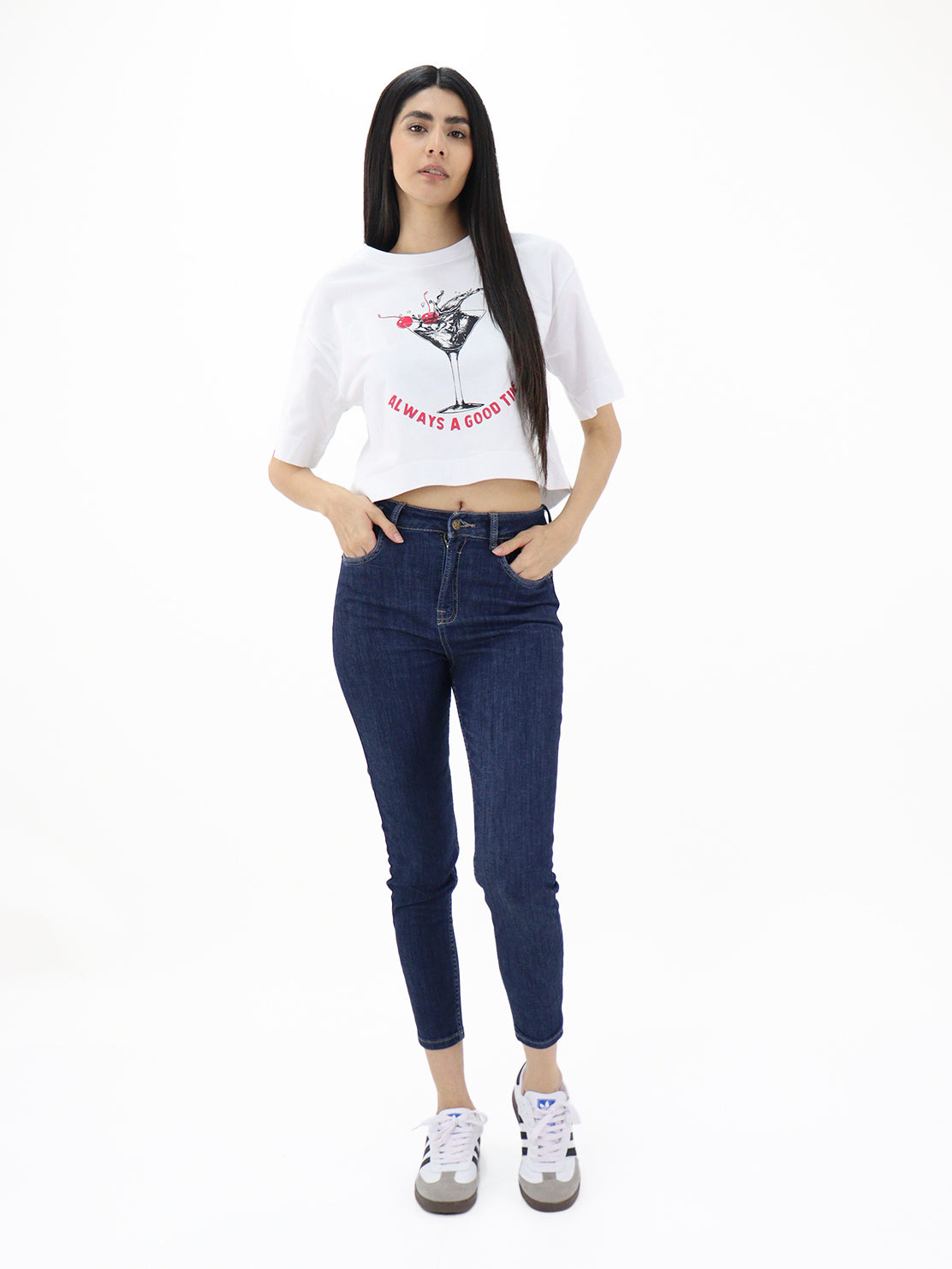 Jeans Skinny-Tiro Alto