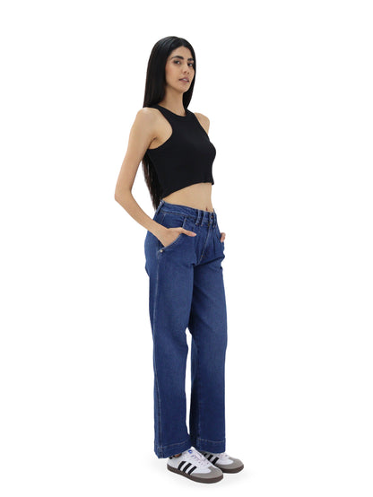 Jeans Wide-Tiro Alto