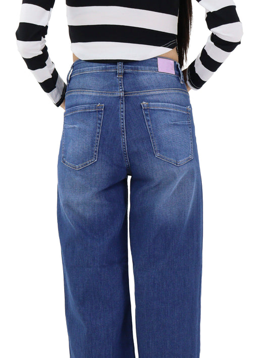 Jeans Wide Tiro Alto