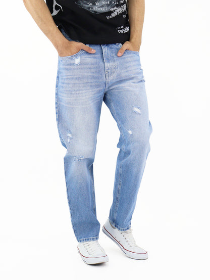 Jeans Baggy Con Destrucción