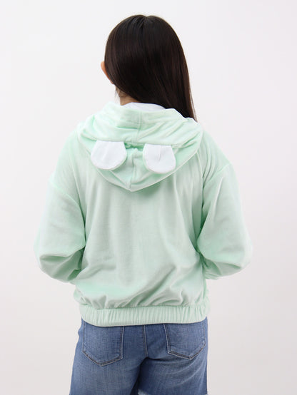 Sudadera verde con capucha