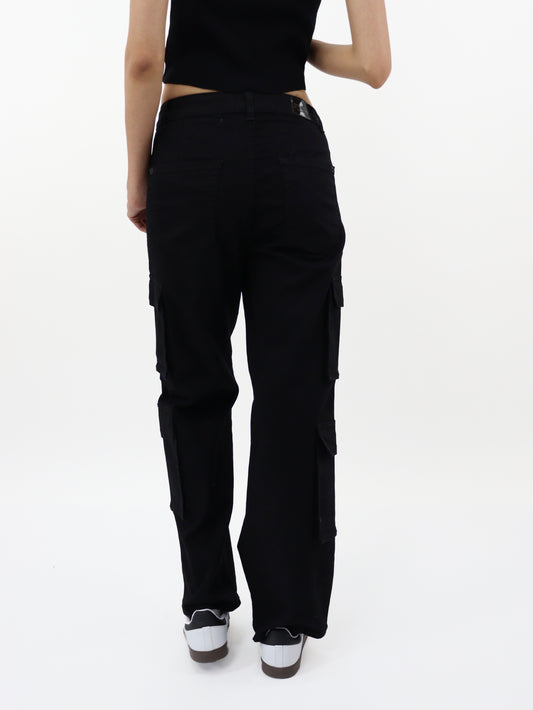 Jeans Cargo-Tiro Alto