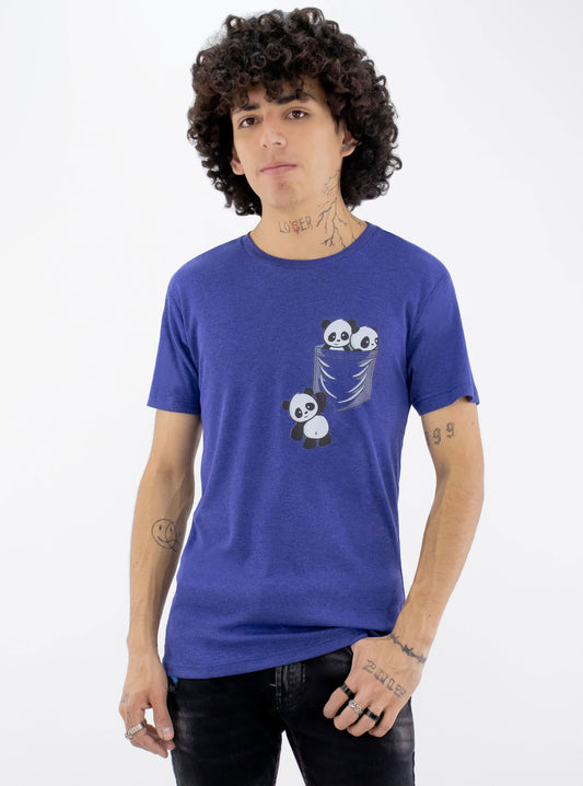 Playera manga corta de color azul