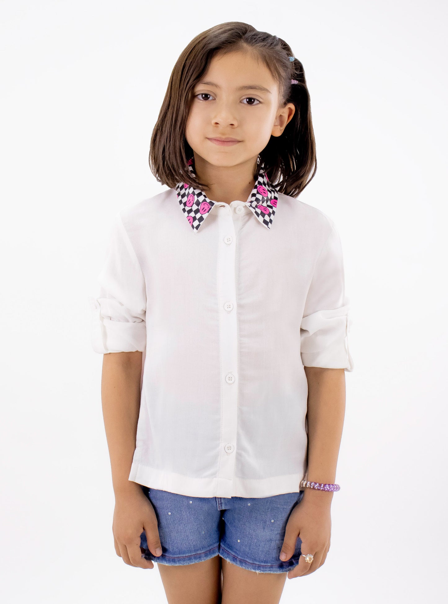 Blusa smiley de color blanco